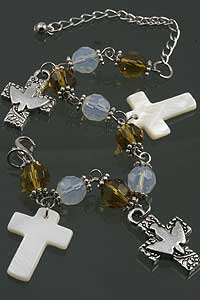 WBL-1045-03 Religious Bracelet with Glass Beads