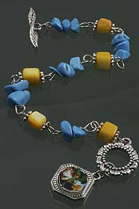 WBL-1051-04 Religious Bracelet with Stone/Glass Beads