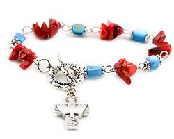 WBL-1051-11 Religious Bracelet with Stone/Glass Beads