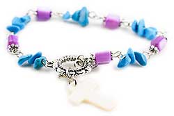WBL-1051-12 Religious Bracelet with Stone/Glass Beads