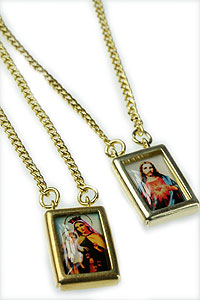 3851-2 Gold Tone Scapular on Chain