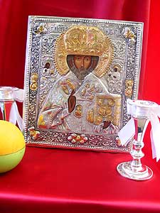 Saint Nicholas Silver Icon