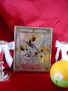 Our Lady of the Rosary Silver Icon