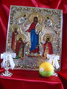 Jesus Receiving Bishops Silver Icon