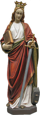 Saint Catherine Painted and Gilded