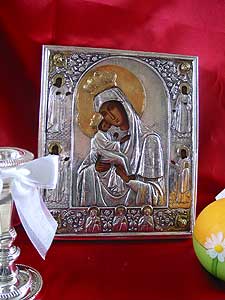 Our Lady of Potchaev Silver Icon