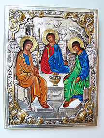 Holy Trinity Silver Icon