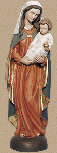 Madonna With Child Statue Natural Wood