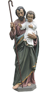 St. Joseph with child Painted and Gilded