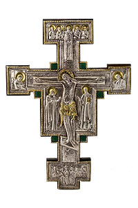 Giotto Wall Crucifix with Green Polished Quartz