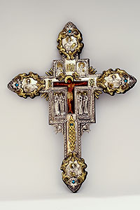 Large Wall Crucifix with Turquoise Stones