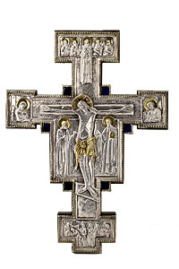 Giotto Wall Crucifix with Blue Polished Quartz