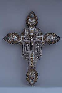 Large Wall Crucifix with Turquoise Stones