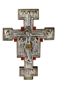 Giotto Wall Crucifix with Red Polished Quartz