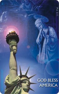 Blessed Mary - God Bless America - Rosary Card