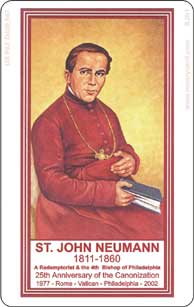 St. Neumann Rosary Card