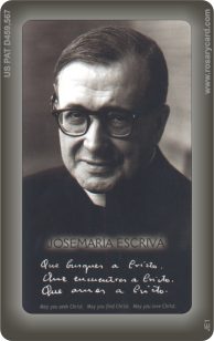 Josemaria Escriva de Balaguer Rosary Card