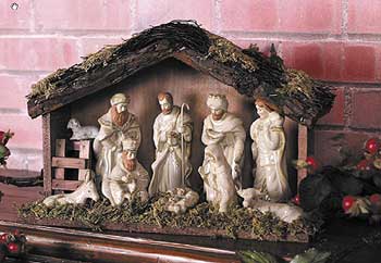 Nativity w/Wood Creche