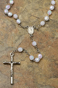 White Acrylic Bead Rosary
